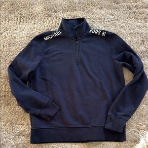 🍍 Michael Kors Navy Blue Quarter Zip Pullover Sweatshirt Sz L🍍Pit to Pit 21”🍍